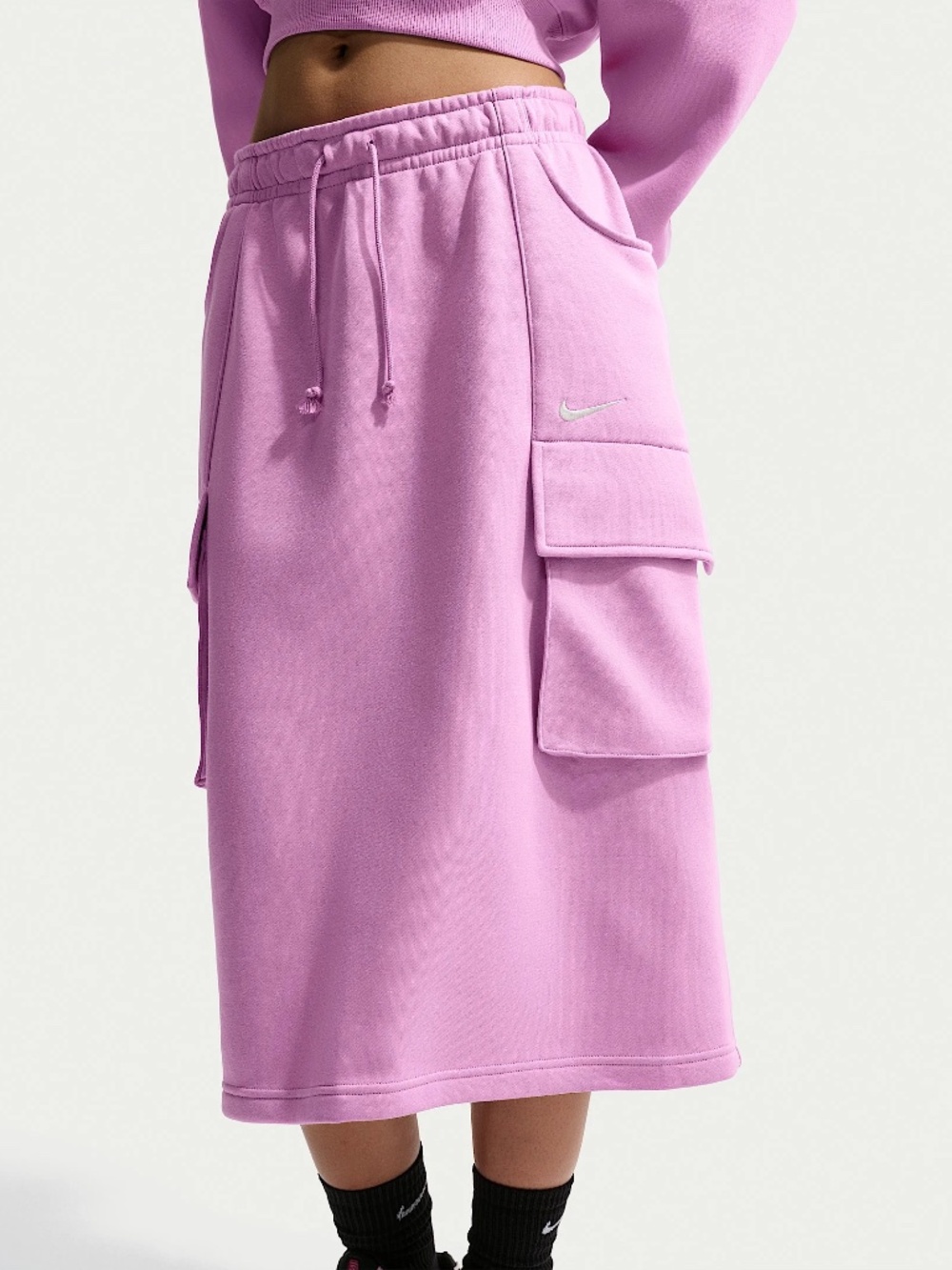 Nike Sportswear Phoenix Fleece Cargo Skirt Small Light Magenta IQ0082-503 NWT